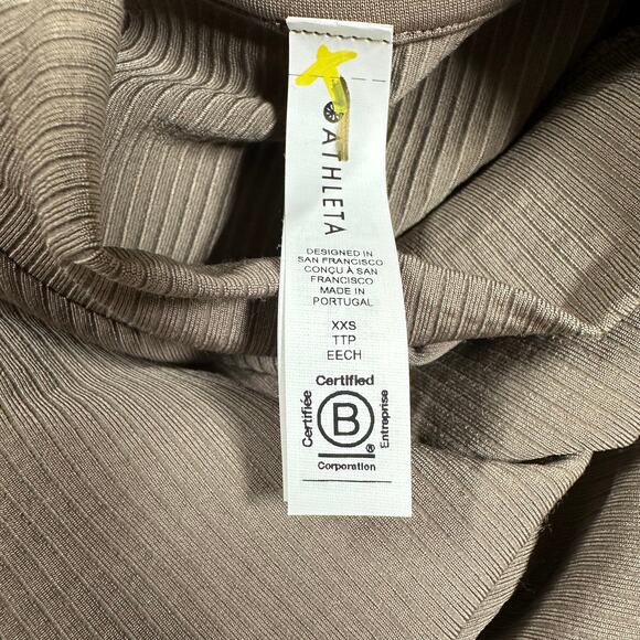 Athleta Renew Seamless Mock Neck Top Pyrite Women's Size XXS New Without Tags - Picture 6 of 8